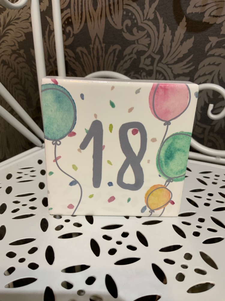 New Product….ceramic 18th birthday block