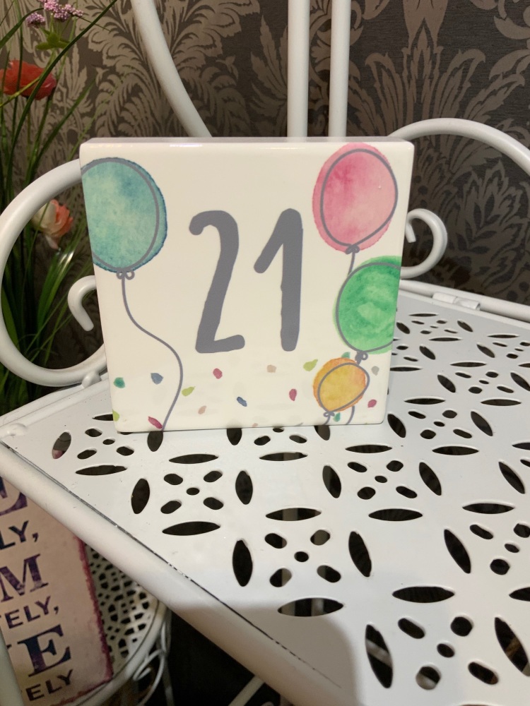 New Product….21st ceramic birthday block