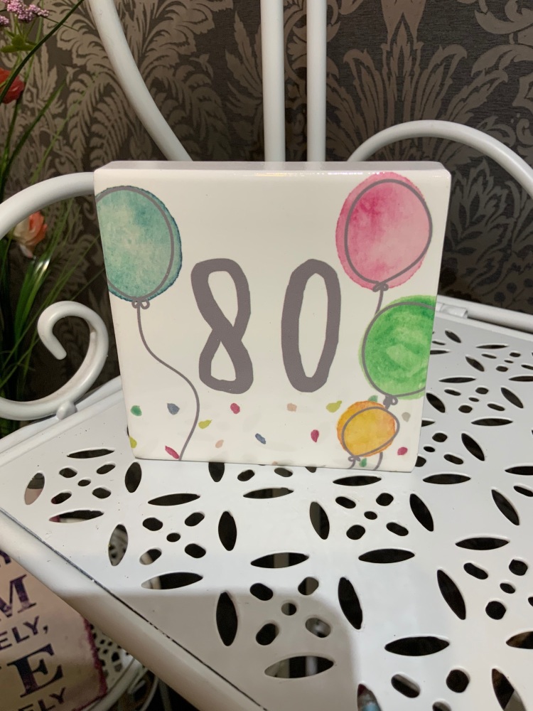 New Product….80th ceramic birthday block