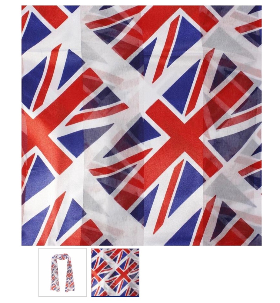 New Product….silky small Union Jack scarf