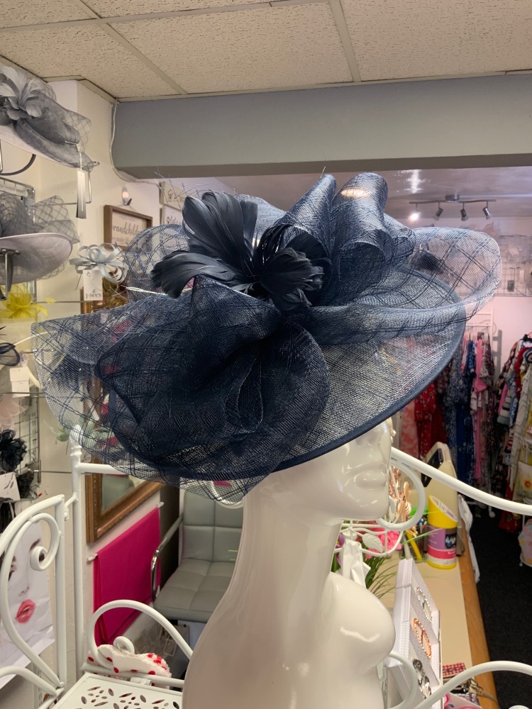 New Product….large navy fascinator on headband