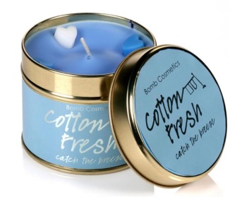 New Product…..cotton fresh tinned candle