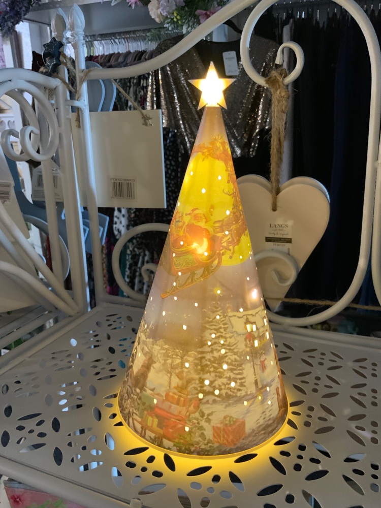 New Product….led light up cone shaped Father Christmas lantern