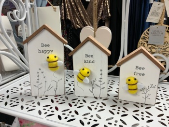 New Product….set of three wooden bee houses