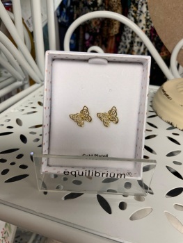 New Product….equilibrium filigree gold plated butterfly studs