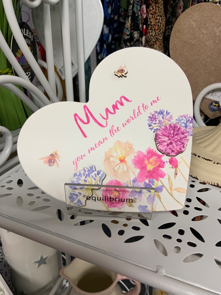 New Product….Mother’s Day small floral heart plaque….16 wide x 14 cms high