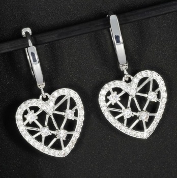 New Product….equilibrium filigree silver plated heart Huggies earrings