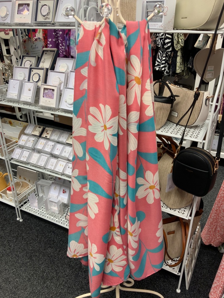 New Product….pretty pink floral scarf