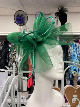 New Product….green fascinator on wide headband