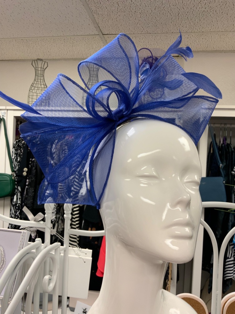 New Product….royal blue fascinator on medium sized headband