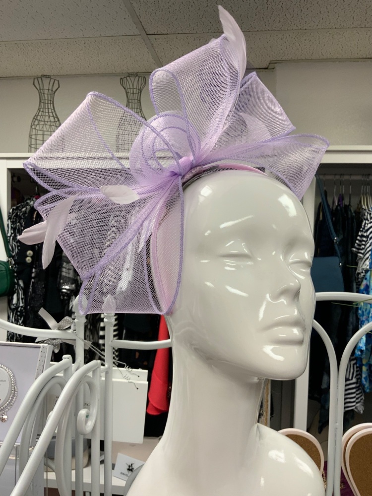 New Product….lilac fascinator on medium sized headband