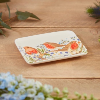 New Product….ceramic robin forget me not trinket dish