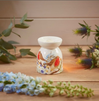 New Product….ceramic robin forget me not wax melt burner