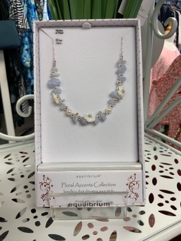 New Product….equilibrium floral accents mother of Pearl freshwater Pearl….blue