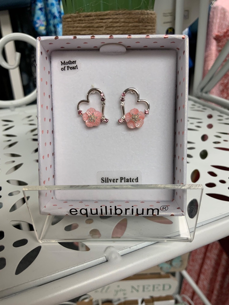 New Product….equilibrium floral accents mother of Pearl silver plated pink 