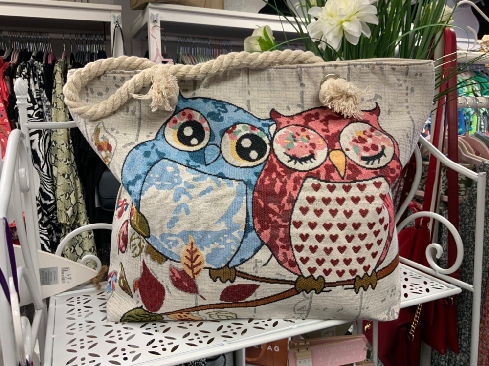 New Product….owl holiday bag….plastic lining