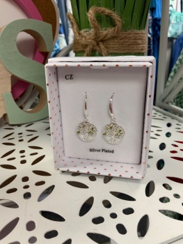 New Product….equilibrium tree of life evergreen silver plated earrings