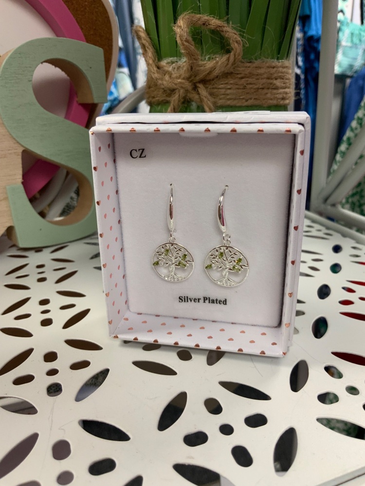 New Product….equilibrium tree of life evergreen silver plated earrings