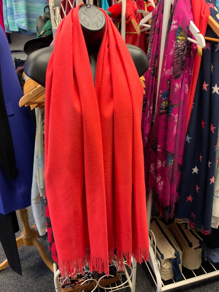 New Product….soft and cosy coral fringed scarf