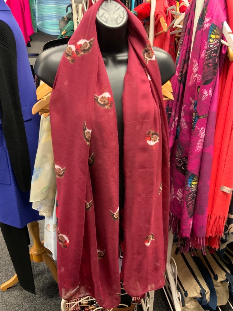 New Product….dark red/burgundy robin scarf