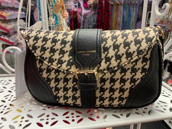 New Product….david jones beige/black patterned cross the body bag