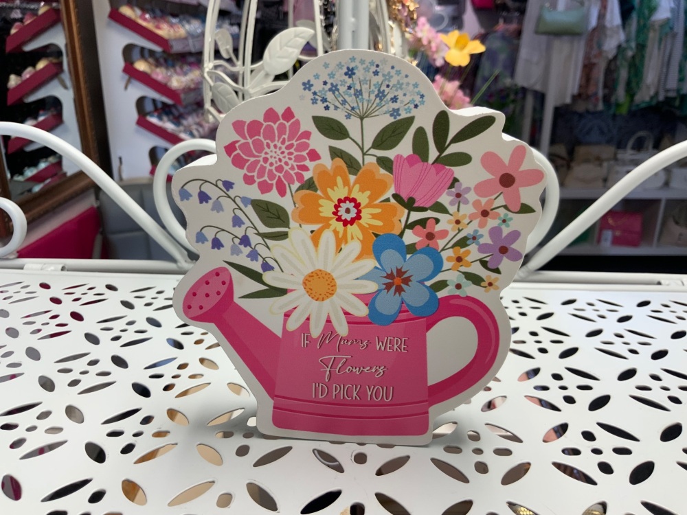 New Product….pink/white wooden floral mum sign