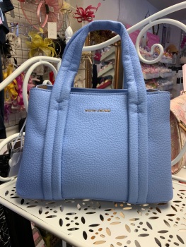 New Product….cornflower blue David jones handbag with long strap….25 x 18 cms approx
