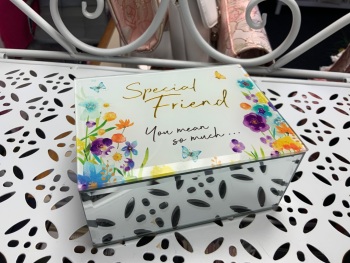 New Product….small mirrored floral special friend jewellery box
