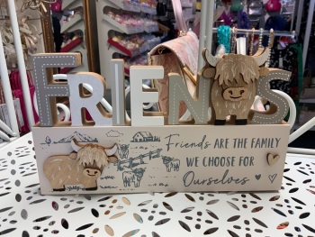 New Product….wooden highland cow friends sign