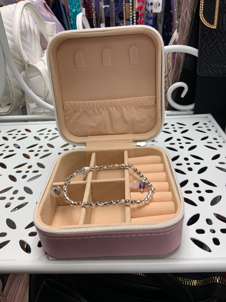 New Product….equilibrium silver plated stackable quartz stone bracelet