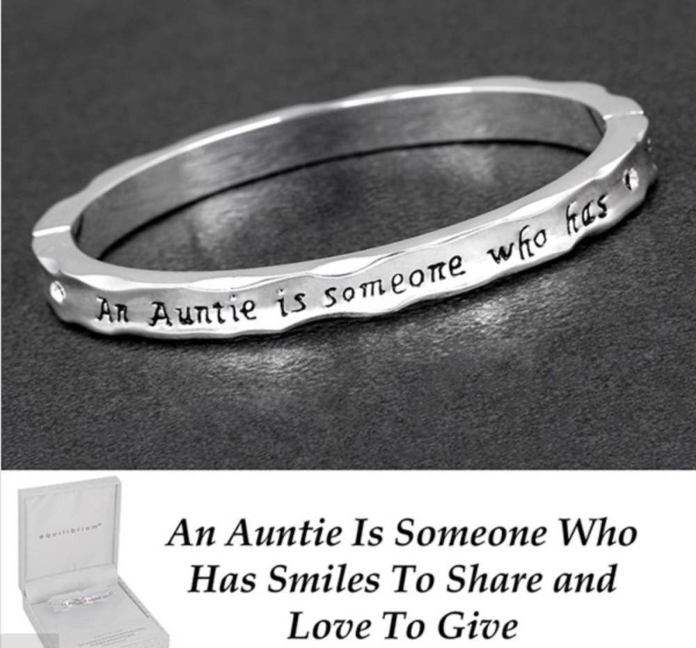 New Product….equilibrium silver plated hinged bangle auntie