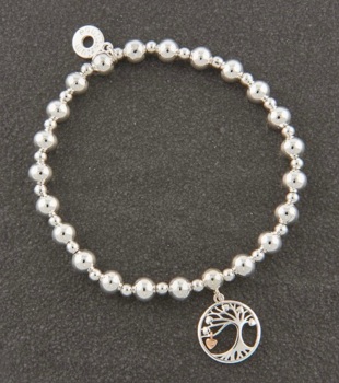 New Product….equilibrium two tone tree of life dangly heart bracelet
