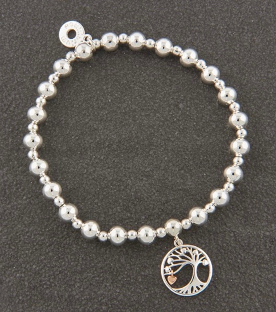 New Product….two tone tree of life dangly heart bracelet