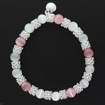 New Product….equilibrium moonstone ornate silver plated pink bracelet