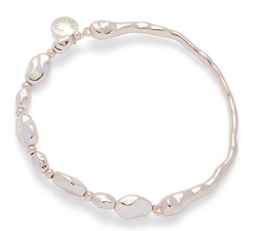 New Product….equilibrium molten metal pebbles gold plated bangle bracelet