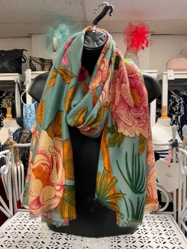 New Product….green/pink/ivory scarf