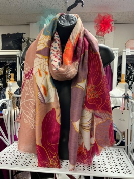 New Product….burgundy/pinkybeige floral scarf
