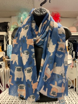 New Product….blue pug scarf