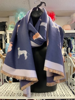 New Product…..cosy blue different dog breeds scarf