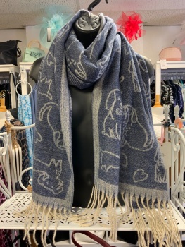 New Product….cosy cute blue/grey dog scarf….reversible