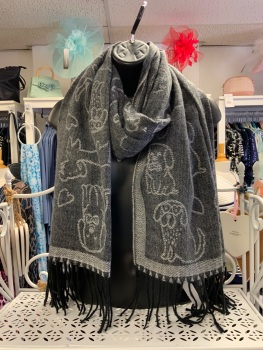 New Product….cosy cute dark grey/grey dog scarf….reversible