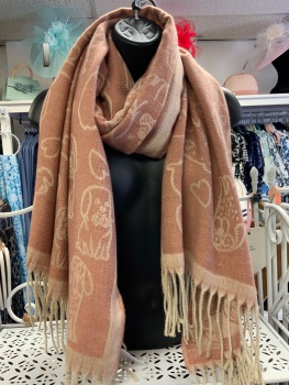 New Product….cosy cute pink/beige dog scarf….reversible