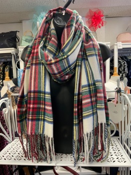 New Product….cosy red/green tartan scarf