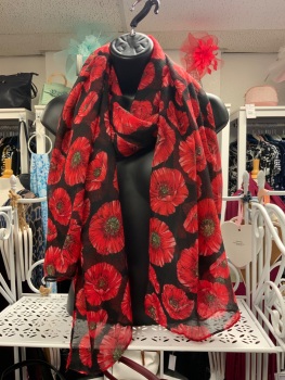 New Product….black poppy scarf