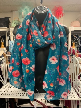 New Product….teal floral scarf