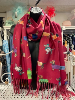New Product….cosy red sausage dog scarf