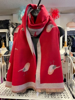 New Product….cosy red robin scarf