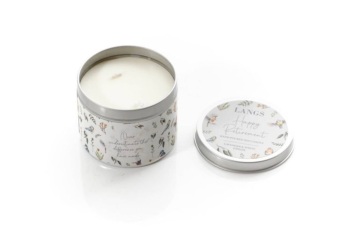 New Product…hand poured tin candle…..happy retirement
