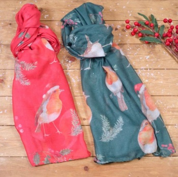 New Product….christmas red robin scarf