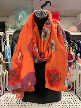 New Product….orange pansy scarf